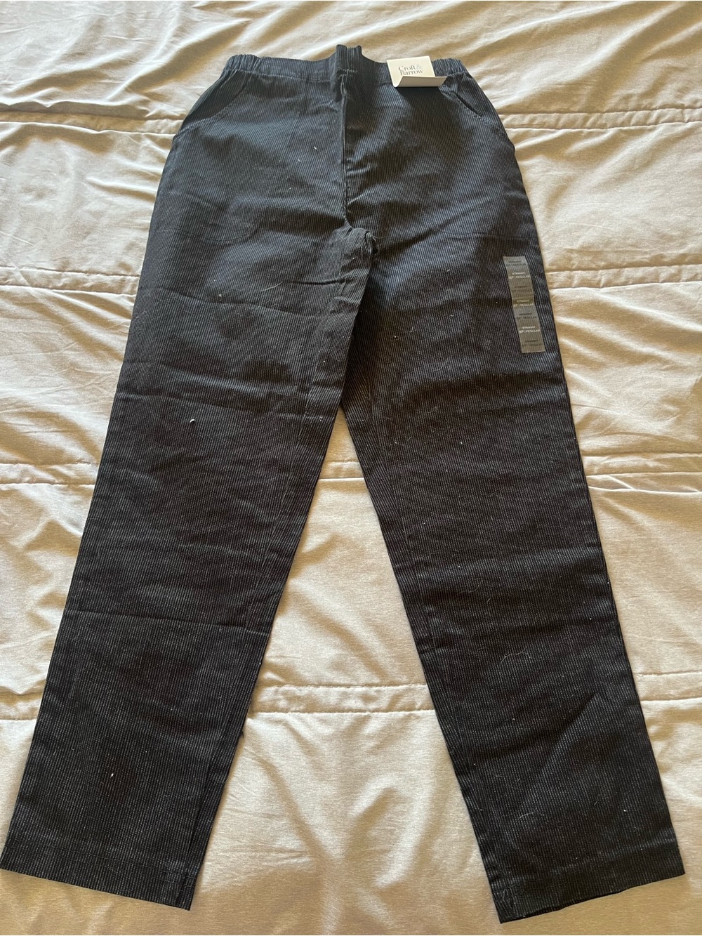 croft & barrow Black Corduroy Straight-Leg Pants